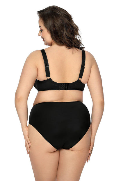 Elegant black Aggie microfiber panties by Mat, featuring delicate mesh inserts and a stylish bow, available in sizes EU 36-48 | US 4-16, perfect blend of comfort and luxury.