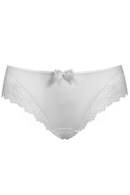 Luxe Lace and Cotton Women's Panties by Mat in elegant design with bow detail, available in sizes EU 36 to 44 and US 4 to 12.