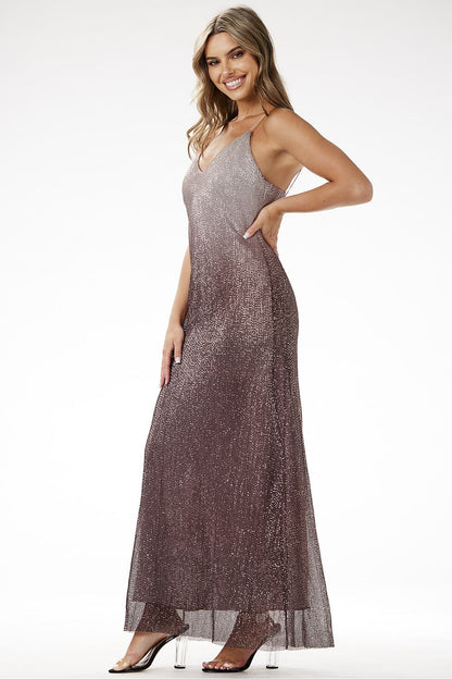 Glamorous strapless sequin evening dress with ombre effect by Awama, designed to catch the eye at weddings and special occasions.