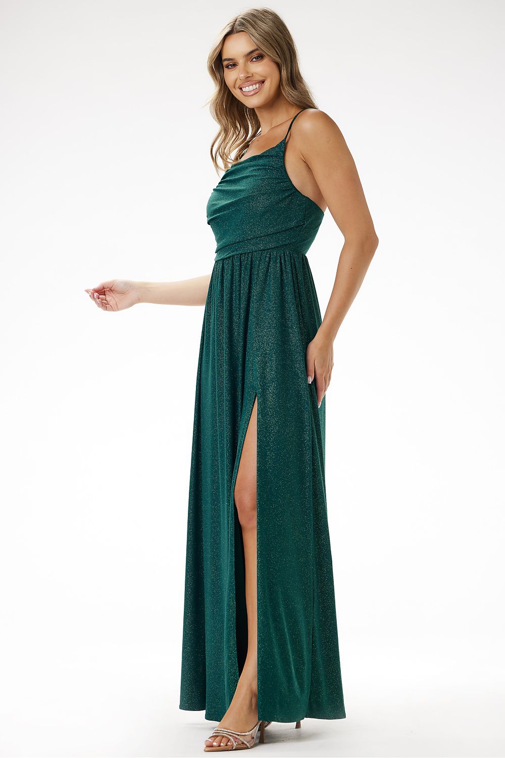 Elegant brocade strapless maxi dress designed by awama, showcasing luxurious fabric and exquisite detailing, perfect for special occasions.