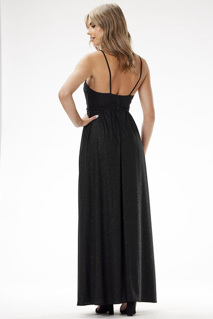 Elegant brocade strapless maxi dress for special occasions, showcasing luxurious fabric and exquisite design by awama.