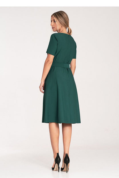 Elegant Figl classic midi dress featuring exquisite pleats and a boat neckline, designed for a luxurious fit in size EU S-XL.