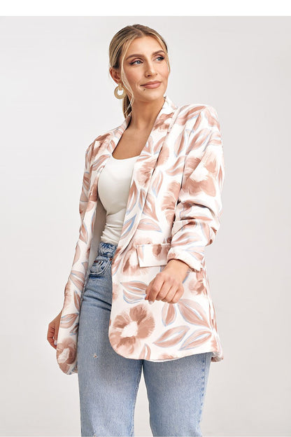 Luxurious Figl loose jacket with pleated sleeves designed for elegance, showcasing a soft drape fabric. Available in EU Size 0 (US Size 2), perfect for sophisticated style.