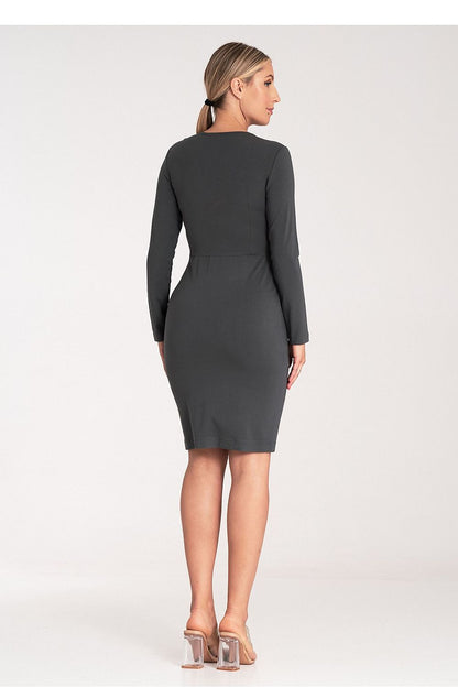 Chic above-the-knee fitted dress by Figl, designed with a concealed zipper and tailored for comfort.