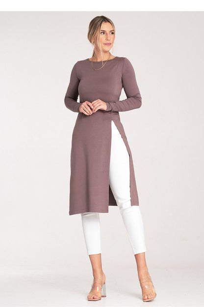 Chic Figl tunic dress featuring a flattering round neckline and long sleeves for effortless elegance.