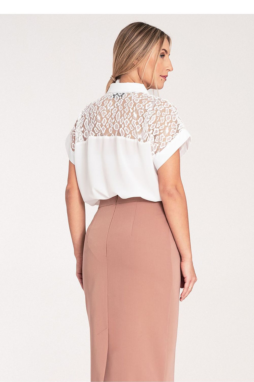 Figl's elegant see-through short sleeve shirt, available in multiple sizes for a perfect fit.