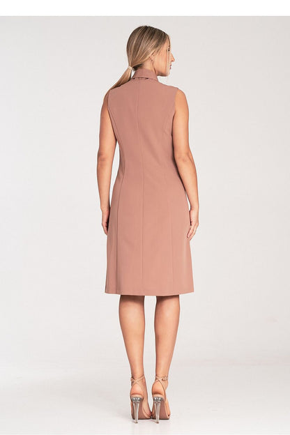 Flared bottom of the elegant Figl midi dress showcasing its chic sleeveless design, perfect for daytime events.