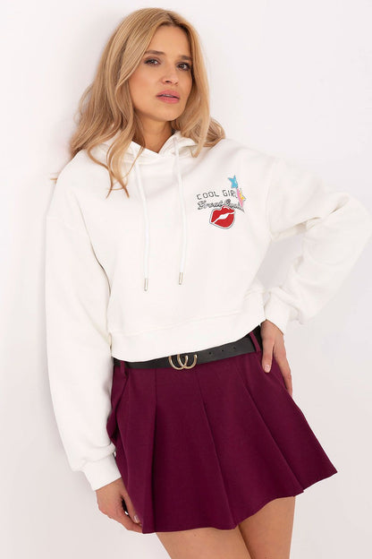 Luxurious women’s stylish cotton-polyester sweatshirt by Factory Price featuring a cozy hooded design, perfect for autumn-winter wear.