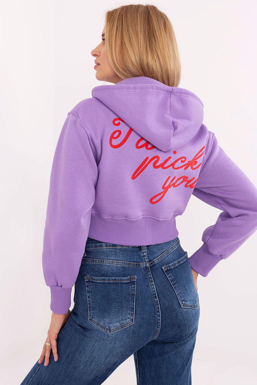 Stylish women's hoodie with long sleeves and zipper closure, crafted from a plush cotton-polyester blend by Factory Price.