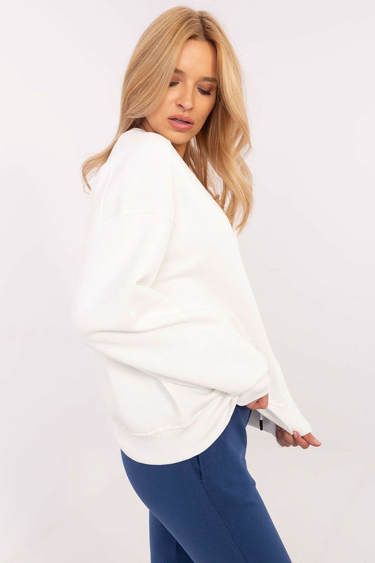 Sleek design of Factory Price women's casual sweatshirt showcasing its round neckline and long sleeves, perfect for sophisticated everyday wear.