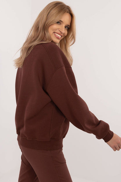 Elegant women's classic casual sweatshirt by Factory Price made from a comfy cotton blend, perfect for colder days.