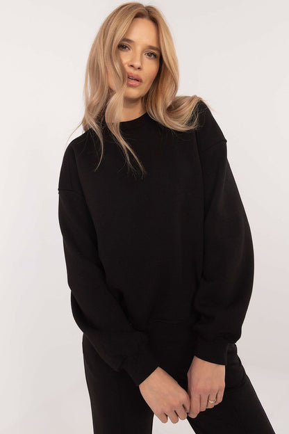 Comfortable and chic women's casual sweatshirt by Factory Price, showcasing a standard length and sophisticated design.