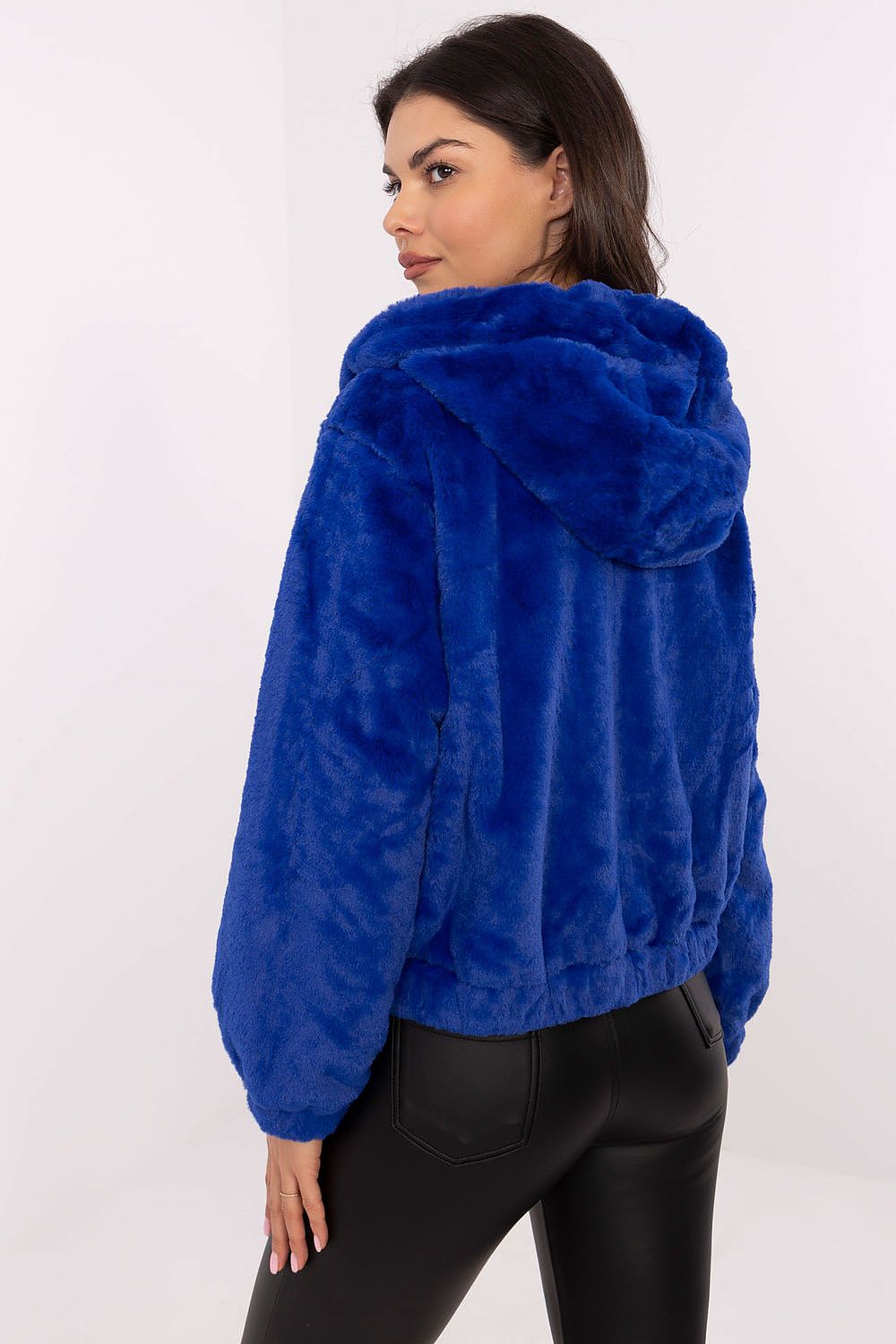 Luxurious NM Teddy Bear Jacket for transitional seasons, featuring a hood and adjustable waist, perfect for elegant and casual styling.