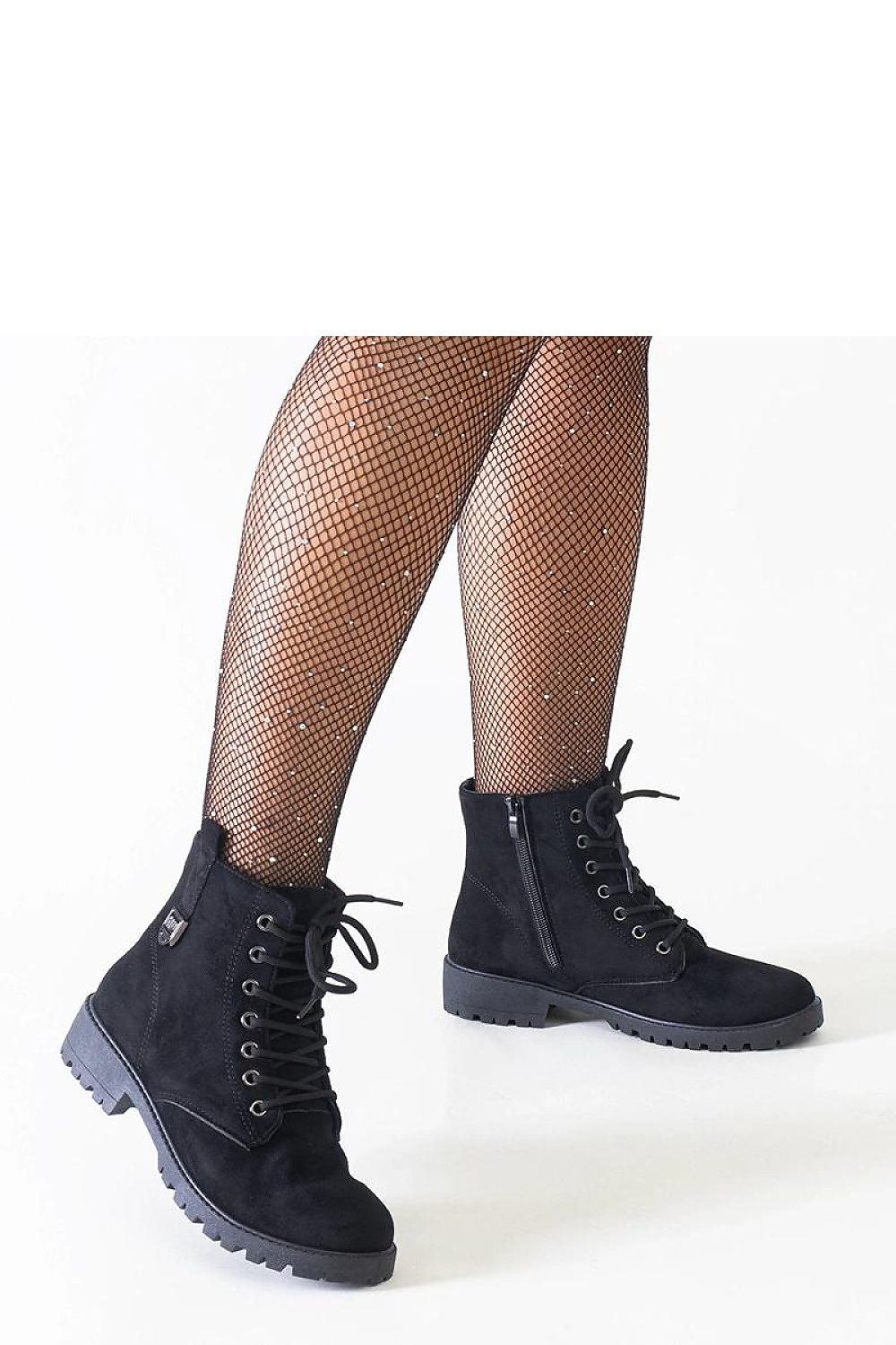 Solea luxurious black eco-suede platform work boots featuring an elegant high ankle design, perfect for cold weather with insulation and a stylish almond toe.