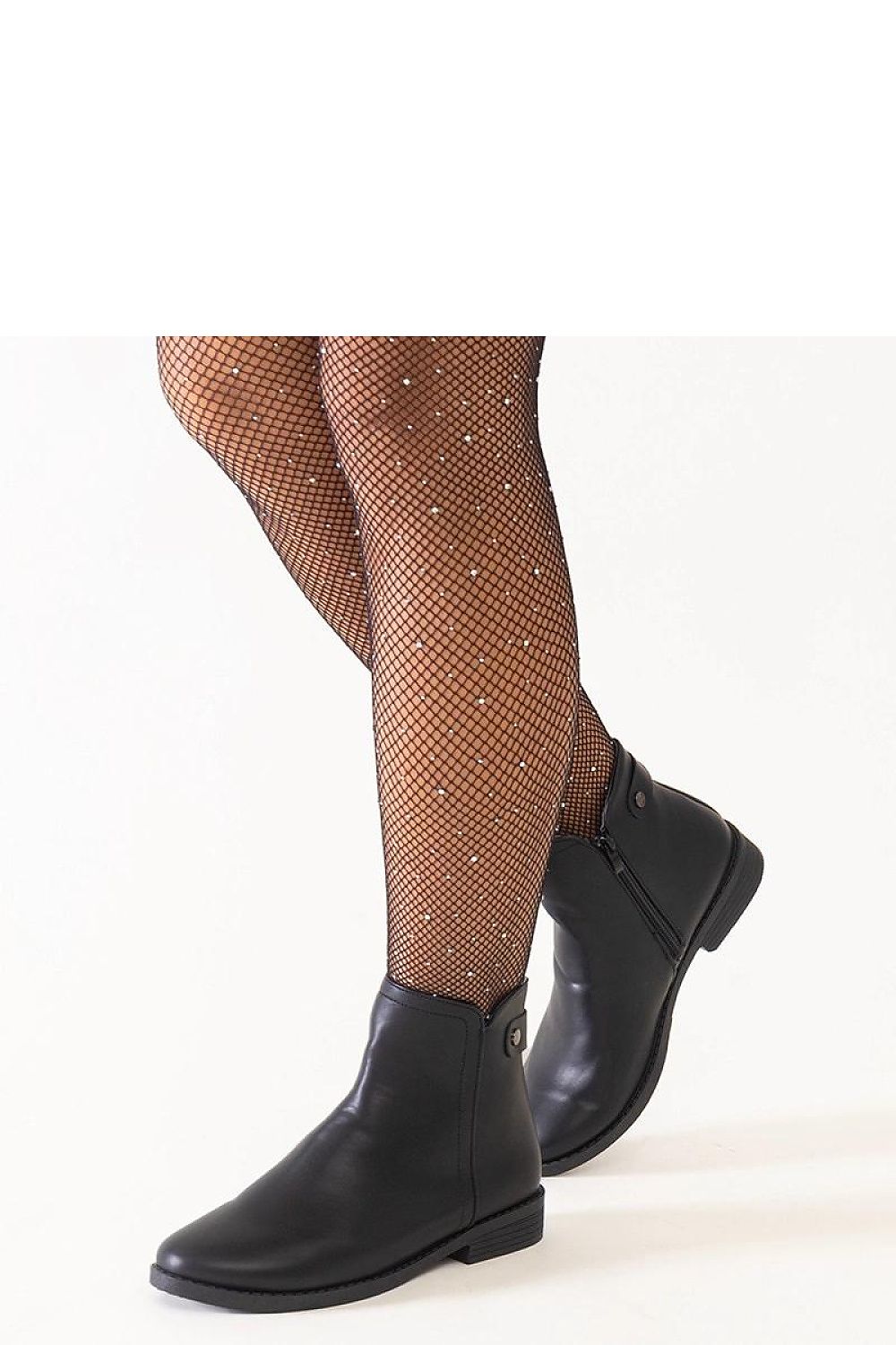 Close-up view of Solea Black Eco-Leather Ankle Boots, highlighting exquisite craftsmanship and sustainable material.