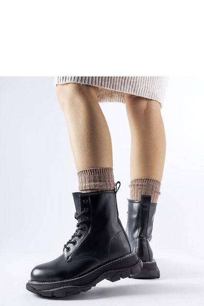 Solea Black Chunky Sole Borsano Worker Boots featuring eco leather design, perfect for autumn and winter fashion.