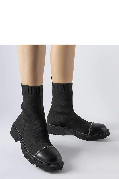 Elegant Solea beige sock boots adorned with Vail zircons, showcasing exceptional comfort and style, perfect for any occasion.