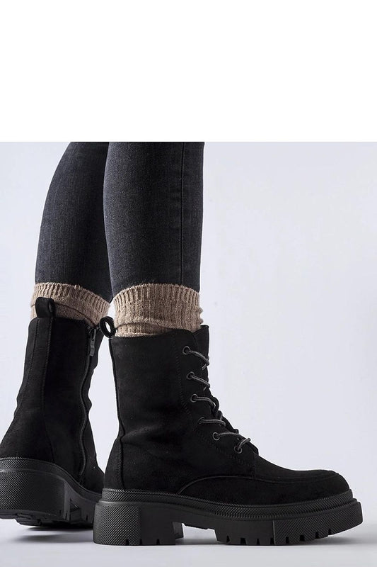 Solea luxury black eco leather trapery boots with 5 cm sole, designed for autumn-winter elegance and comfort.