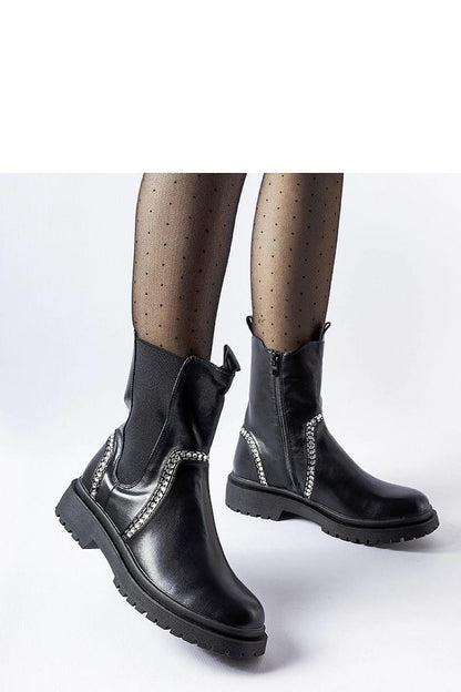 Elegant Anastasio women's ankle boots by Solea featuring stunning zircon accents for a luxurious look, crafted from weather-resistant eco leather, perfect for any stylish occasion.