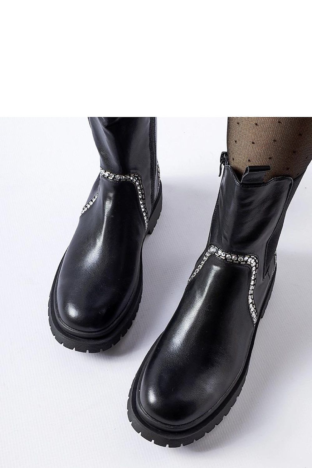 Stylish Solea Anastasio ankle boots showcasing a practical zipper and classic round toe design, ideal for chic winter wear and everyday glamour with added sparkle.