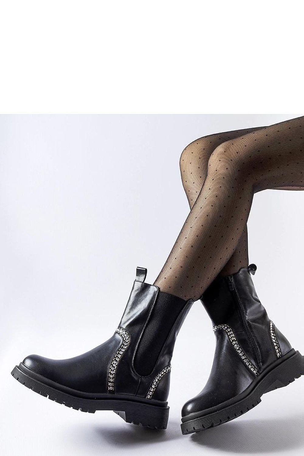 Elegant Anastasio women's ankle boots with zircon accents, crafted from weather-resistant eco leather, showcasing timeless design and practicality by Solea.