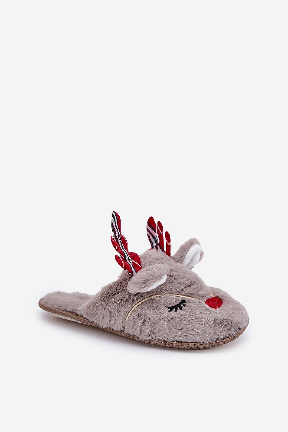 Elegant holiday slippers by Step in style with a cozy reindeer fur design, perfect for gifting or enhancing your winter wardrobe.