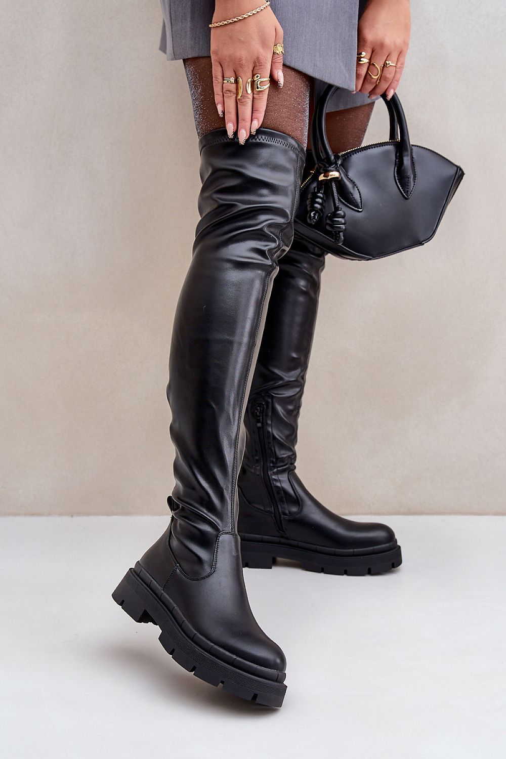 Luxury Eco Leather Knee-High Heel Boots for Women in elegant black, designed for stylish comfort by Step in Style.