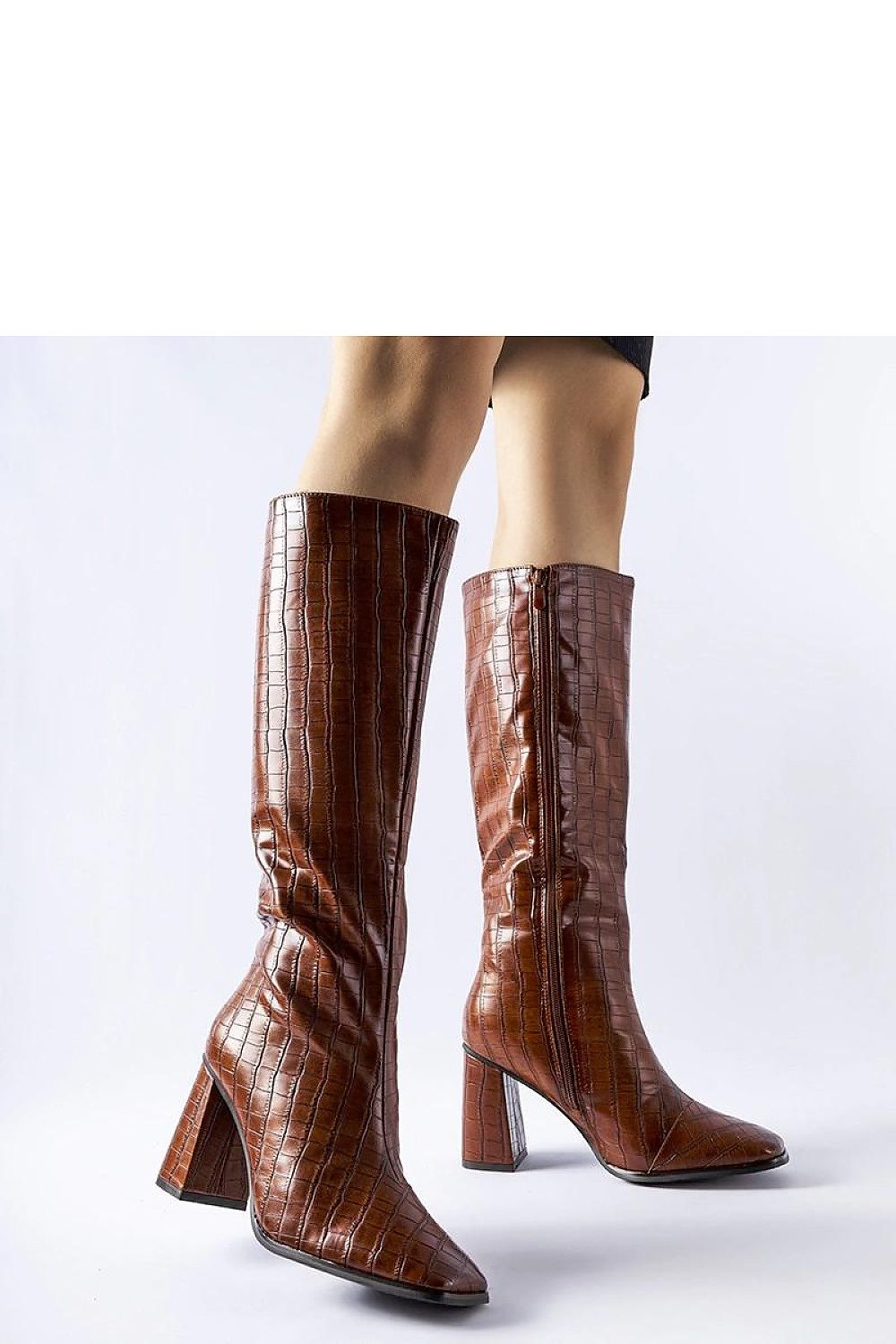 Solea luxurious brown insulated heel boots crafted from eco leather, showcasing a stylish design perfect for winter fashion.