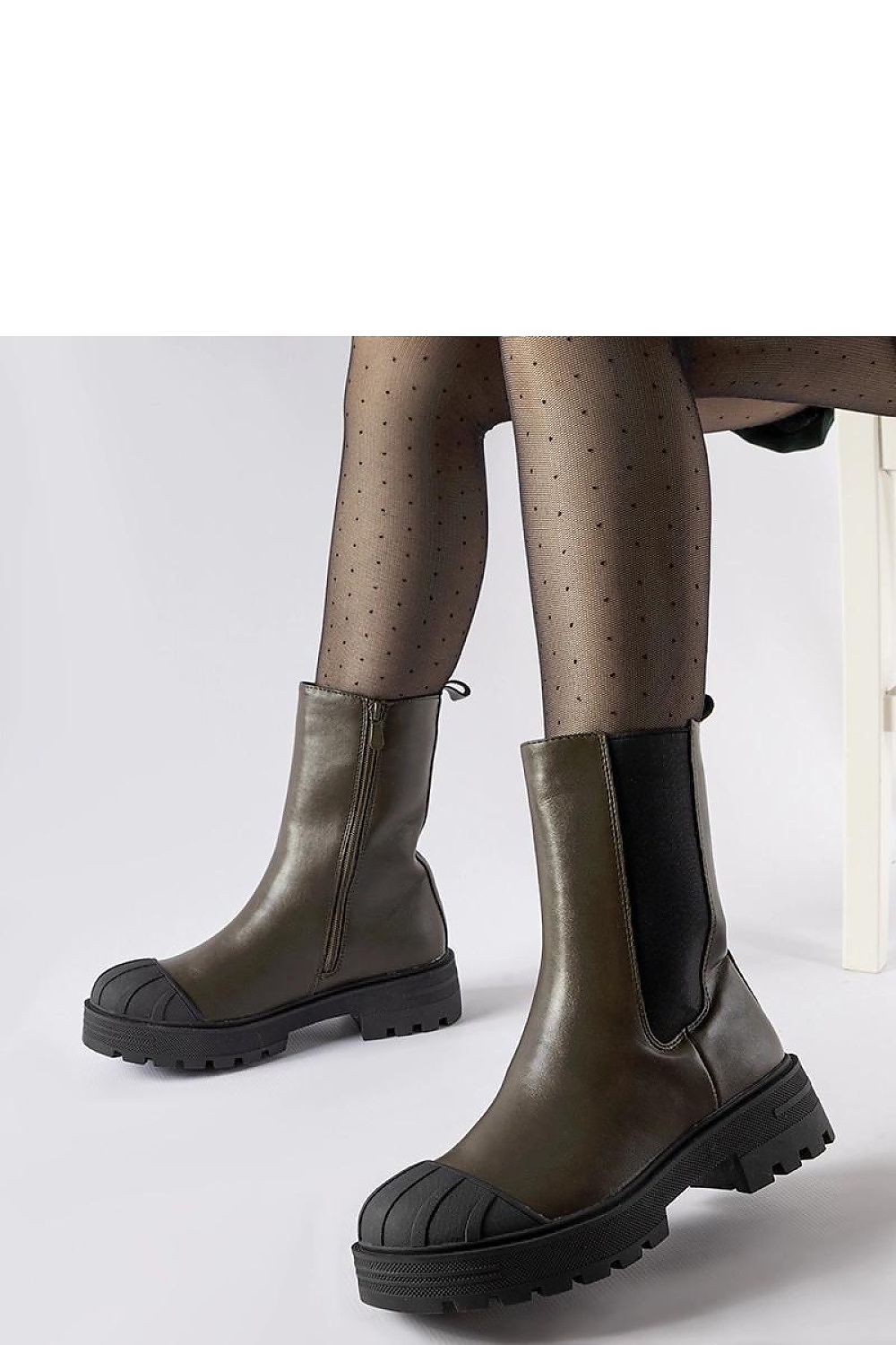 Elegant Dark Green Insulated Trapper Boots for Women by Solea, crafted from eco leather, perfect for stylish autumn and winter wear.