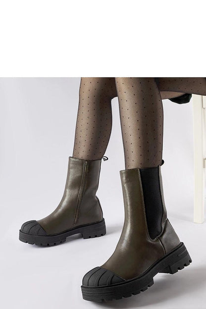 Elegant Dark Green Insulated Trapper Boots for Women by Solea, crafted from eco leather, perfect for stylish autumn and winter wear.