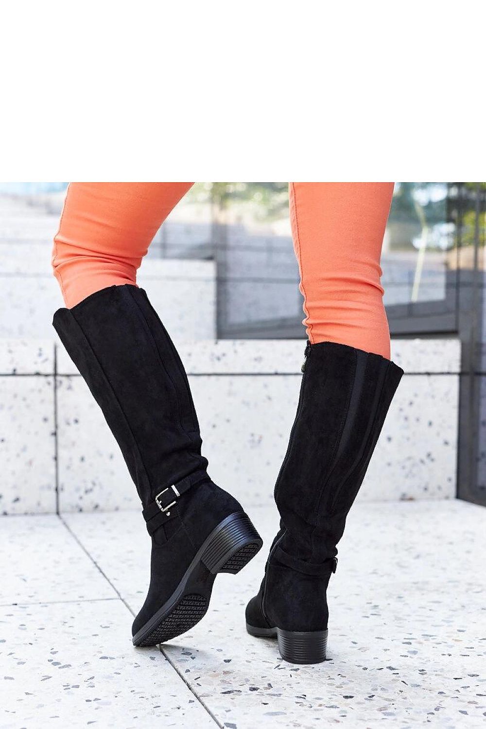 Elegant Solea eco-suede thigh-high boots in black, featuring a comfortable flat heel and insulated insole for warmth and style in colder climates.