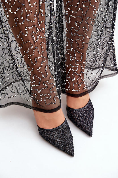 Chic and sophisticated women's high heels by Step in Style, perfect for evening events and celebrations with stunning sequined embellishments.