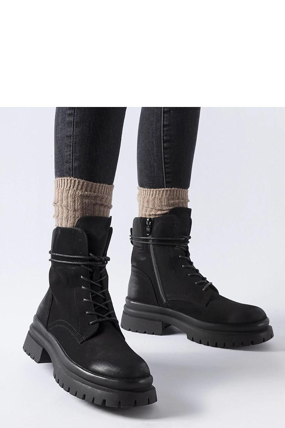 Luxury Black Eco Leather Sneakers Vadnais by Solea - Elegant high-top design featuring a practical zipper.