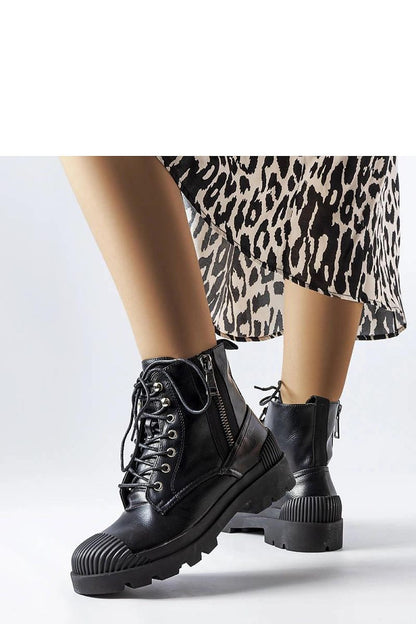 Stylish Solea Black Eco-Leather Women's Work Boots, combining luxury and practicality with a sophisticated rubber toe design.