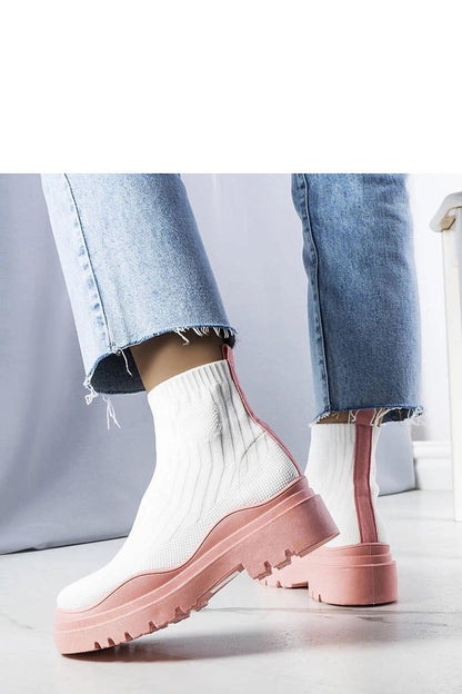 Stylish Solea White Sock Boots with Pink Sole, combining fashion and practicality, ideal for any modern wardrobe.