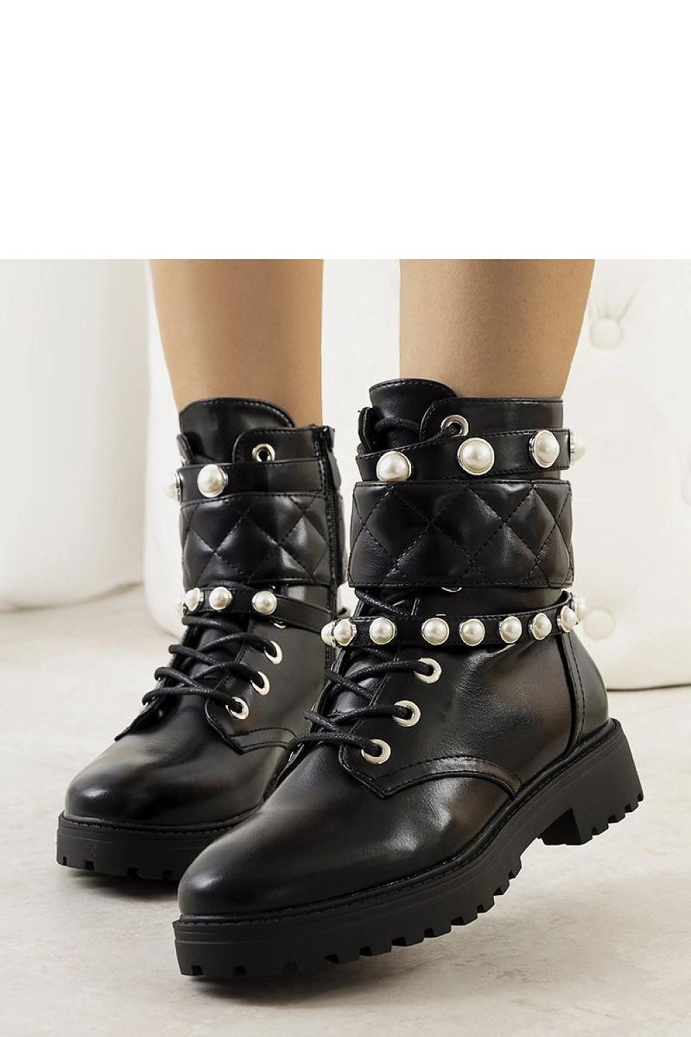 Elegant Black Women's Denim Sneakers Cesia by Solea featuring stunning pearl accents, perfect for style and comfort in EU sizes 36-41.