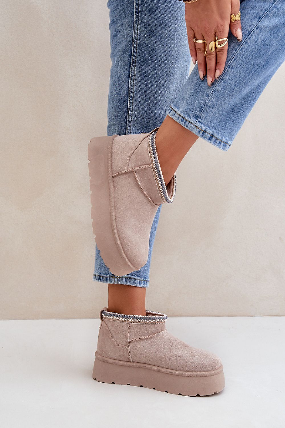 Stylish Luxury Women's Snow Boots by Step in Style, crafted with eco suede, fur lining and a chic platform, ideal for comfort in cold weather.