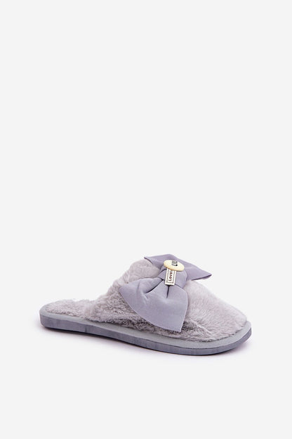 Luxury Women's Warm Slippers EU 36/37 | US 6 by Step in Style featuring soft fur and a charming bow for ultimate comfort.