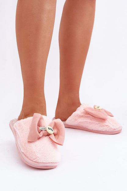 Step in Style's Luxury Women's Warm Slippers, size EU 36/37 | US 6, designed with cosy fur and a cute bow.