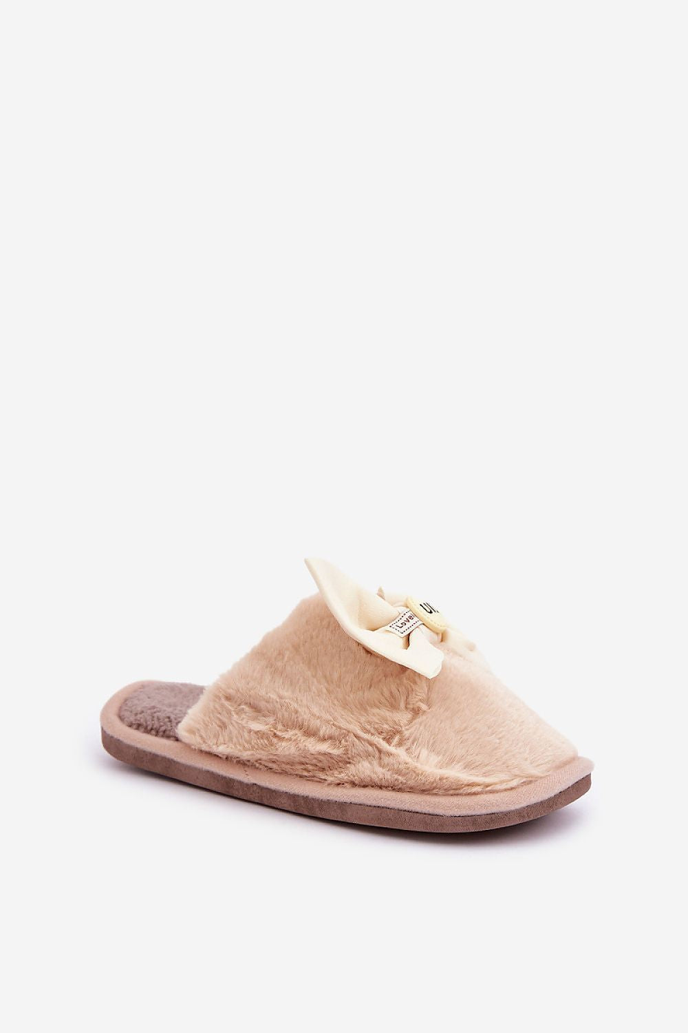 Step in Style Luxury Women's Warm Slippers featuring a lovely bow and soft fur for a touch of sophistication.