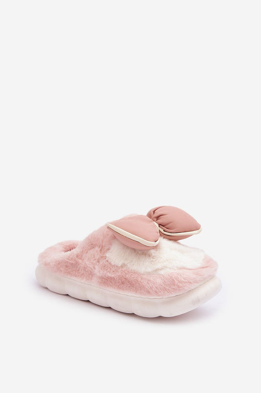 Luxurious Women's Cozy Fur Slippers with Bow from Step in style showcasing a charming bow detail and thick sole for added stability.