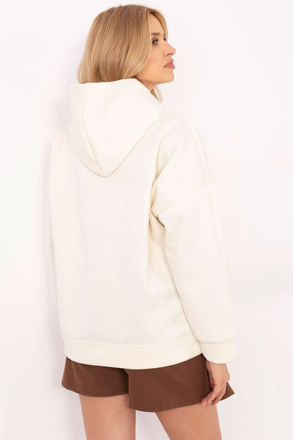 Chic Women's Stylish Sweatshirt with Hood and Kangaroo Pocket by Italy Moda, designed for comfort and style.