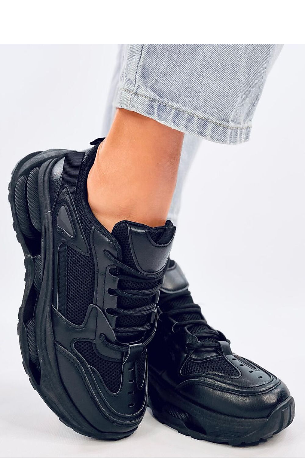 Fashion-forward Laced Sneakers by Inello, exquisite women's sport shoes with a fashionable thick sole, sizes EU 36-41, US 5.5-10.5.