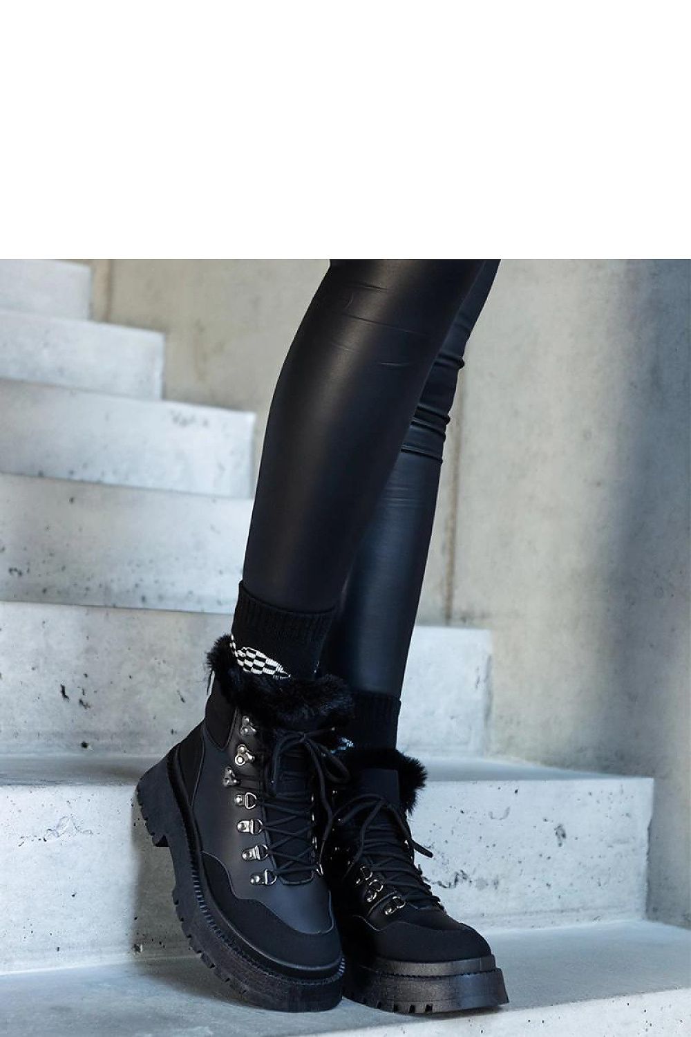 Elegant Solea Black Platform Ankle Boots featuring a chic fur trim, perfect for winter fashion, available in EU sizes 36-41 and US sizes 5.5-10.5.