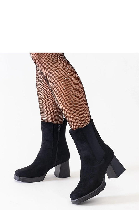 Solea Eco-Suede Black Ankle Boots with Square Toe and 7.5cm Block Heel, EU sizes 36-41, US sizes 5.5-10.5, showcasing luxury and comfort for autumn and winter fashion.