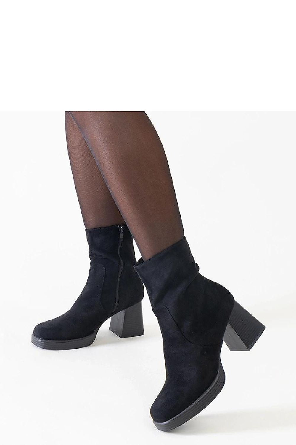 Solea Women's Black Eco-Suede Ankle Boots featuring a sophisticated square toe design, ideal for those who appreciate luxury in footwear.