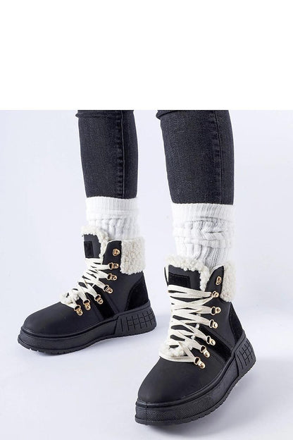 Solea Black Work Boots on Rodrigo Platform, high ankle design in eco leather, showcasing stylish elegance and comfort, EU sizes 36-41, US sizes 5.5-10.5.