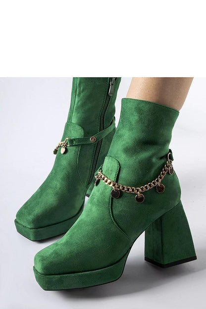 Elegant Solea Green Ankle Boots with modern zipper design, lined insole for comfort and warmth, ideal for colder days.