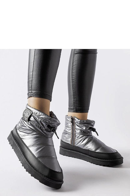 Stylish Lee Cooper LCJ-23-44-1966L Gray Insulated Snow Boots, displaying its elegant design and zipper closure, perfect for winter luxury footwear.