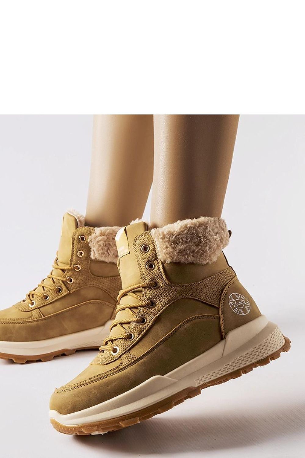 Solea Women's Lee Cooper LCJ-22-44-1361L Trapper Shoes, showcasing stylish comfort with a medium heel, crafted from high-quality synthetic leather, perfect for elegant winter attire, available in EU sizes 36-41 and US sizes 5.5-10.5.